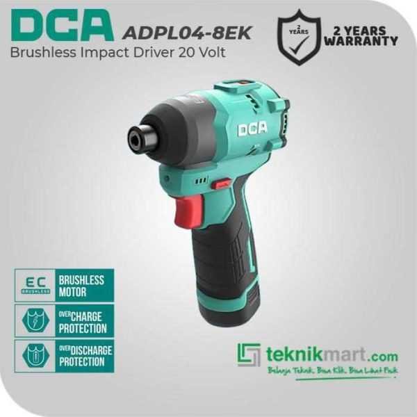 DCA ADPL04-8EK BRUSHLESS IMPACT DRIVER 12VOLT (2X BATT, 1X CHARGER, CASE)