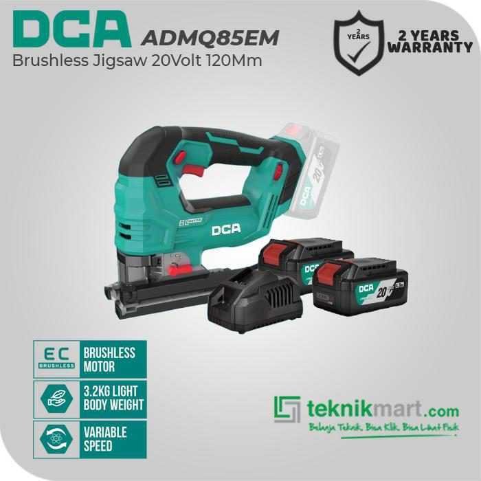 DCA ADMQ85EM BRUSHLESS JIGSAW 20VOLT (2X BATT, 1X CHARGER)