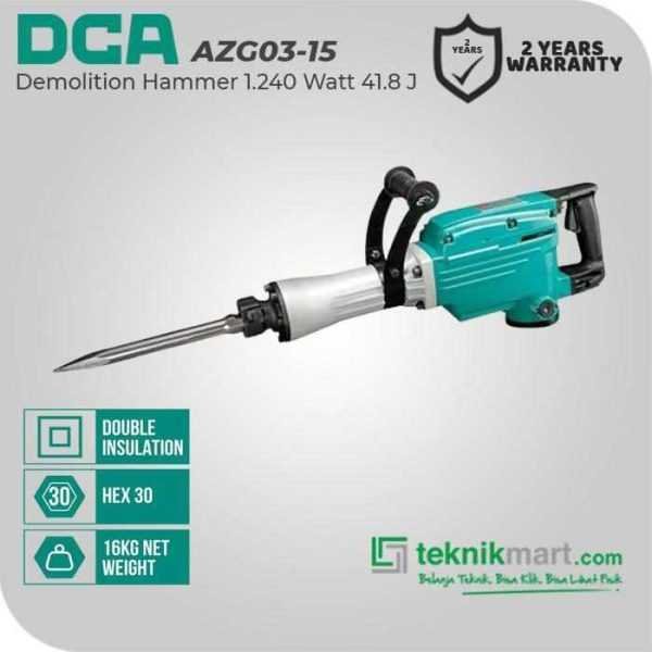 DCA AZG03-15 DEMOLITION HAMMER 1240WATT 41.8JOULE (HEX 30)