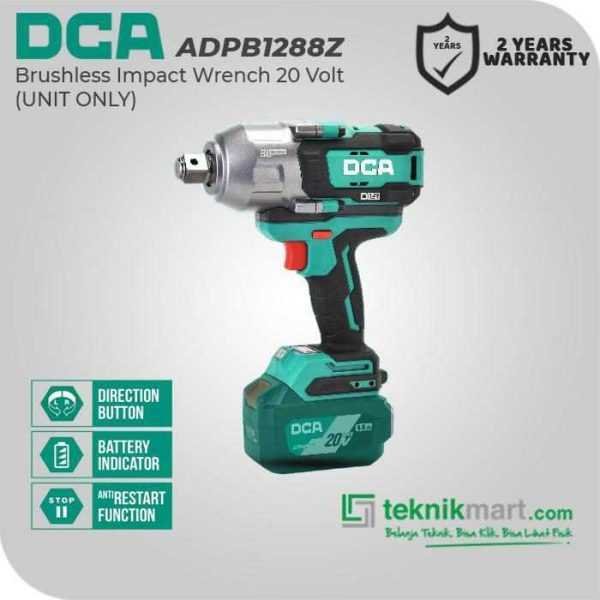 DCA ADPB1288Z BRUSHLESS IMPACT WRENCH 20VOLT SQ 3/4" 1700NM (UNIT ONLY)
