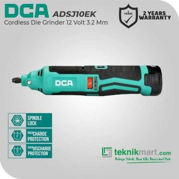DCA ADSJ10EK CORDLESS DIE GRINDER 12VOLT 3.2MM (2X BATT, 1X CHARGER, CASE)