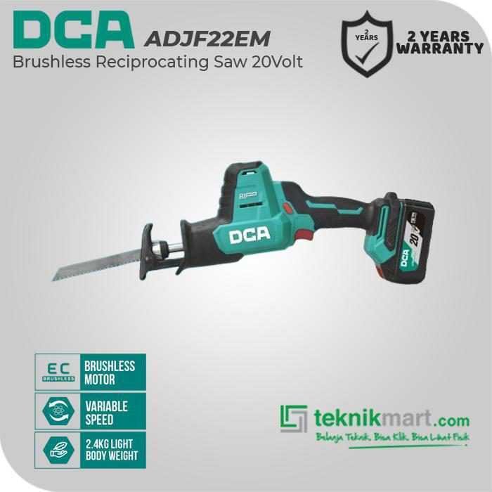 DCA ADJF22EM BRUSHLESS RECIPROCATING SAW 20VOLT (2X BATT 4.0AH, 1X CHARGER)