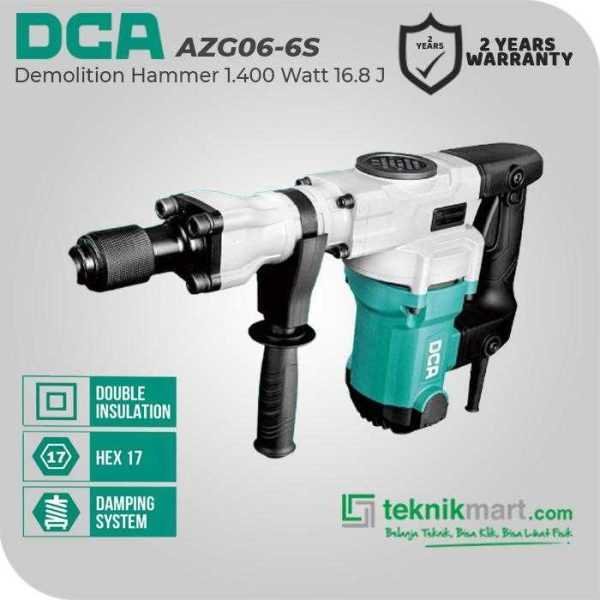 DCA AZG06-6S DEMOLITION HAMMER 1400WATT 16.8JOULE (HEX 17)