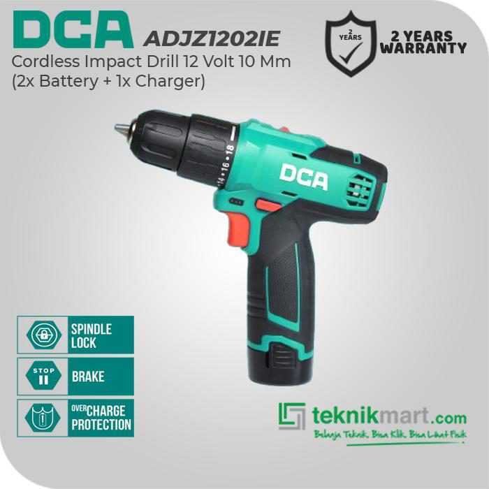 DCA ADJZ1202IE CORDLESS IMPACT DRILL 12VOLT 10 MM (2X BATT, 1X CHARGER, CASE)