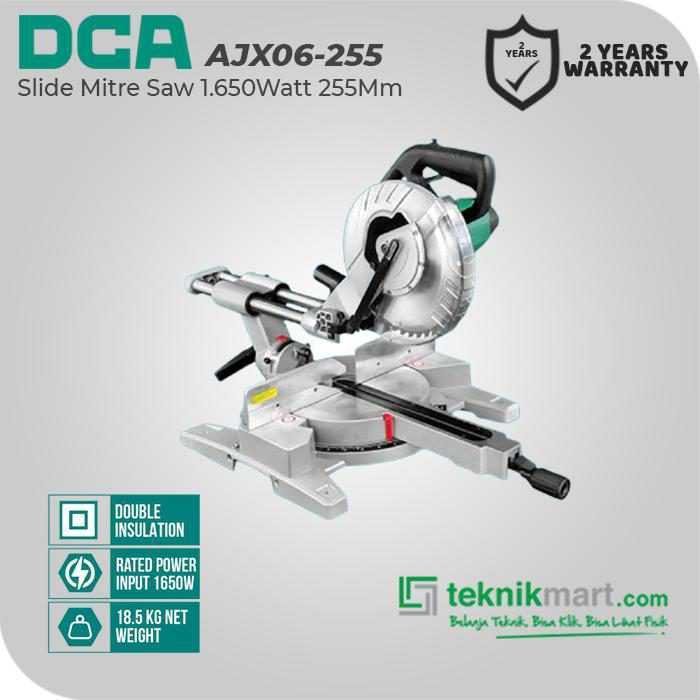 DCA AJX06-255 SLIDING COMPOUND MITRE SAW 1650WATT 255MM (DOUBLE BEVEL)