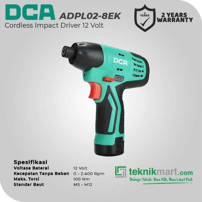 DCA ADPL02-8EK CORDLESS IMPACT DRIVER 12VOLT (2X BATT, 1X CHARGER, CASE) - Image 2