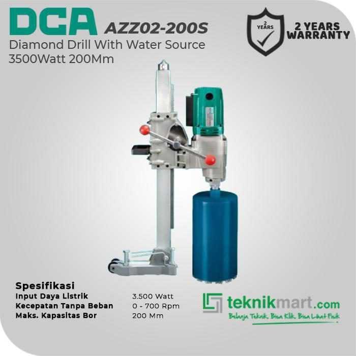 DCA AZZ02-200S DIAMOND DRILL WITH WATER SOURCE 3500W 200MM 700RPM - Image 2