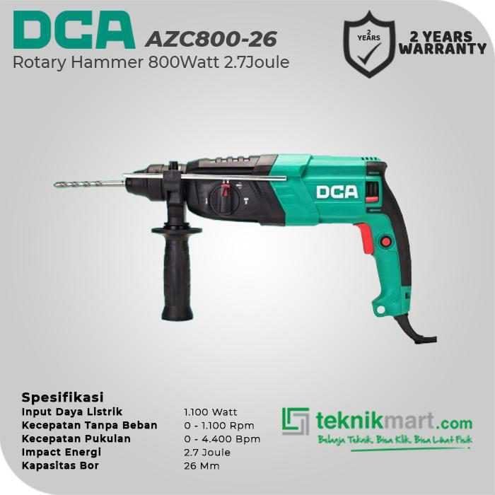 DCA AZC800-26 ROTARY HAMMER 800WATT 26MM 2.7JOULE (SDS PLUS) - Image 2