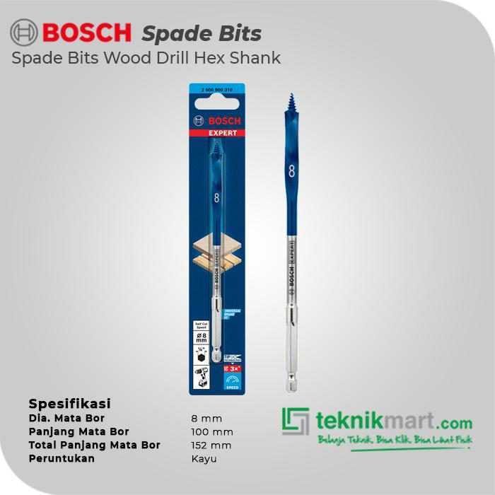 BOSCH SPADE BITS (SELF CUT SPEED) WOOD DRILL BITS 8X152MM HEX SHANK - Image 2