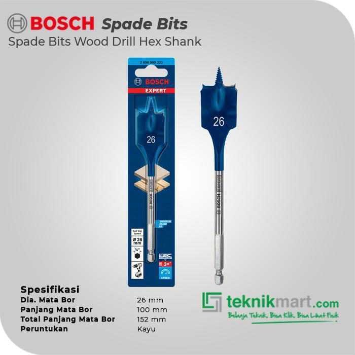 BOSCH SPADE BITS (SELF CUT SPEED) WOOD DRILL BITS 26X152MM HEX SHANK - Image 3
