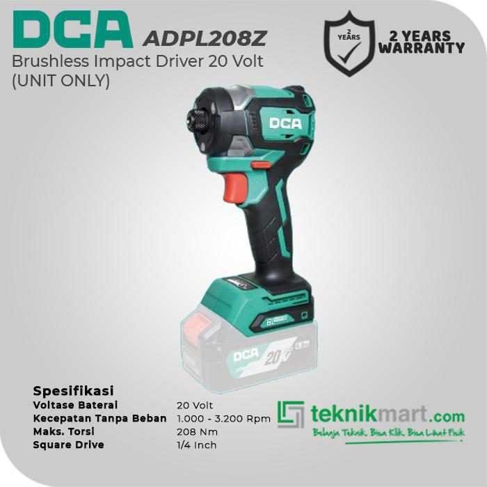 DCA ADPL208Z BRUSHLESS IMPACT DRIVER 20VOLT (UNIT ONLY) - Image 2