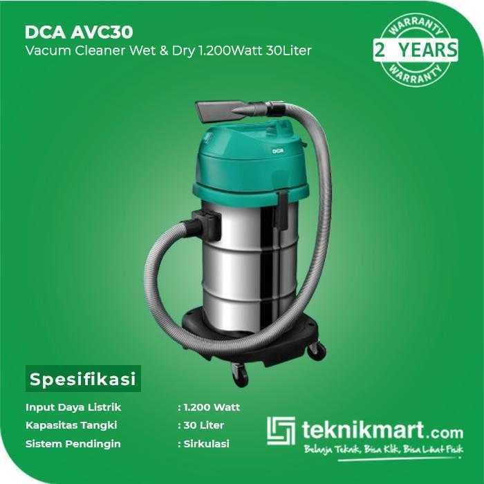 DCA AVC30 VACUUM CLEANER WET & DRY 1200WATT 30 L (STAINLESS STEEL) - Image 2