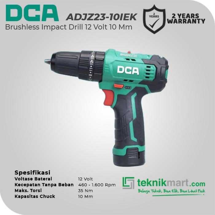 DCA ADJZ23-10IEK BRUSHLESS IMPACT DRILL 12VOLT 10MM (2X BATT, 1X CHARGER, CASE) - Image 2