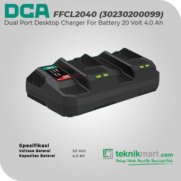 DCA FFCL2040 DUAL DESKTOP CHARGER FOR BATTERY 20VOLT 4.0A (30230200099) - Image 2