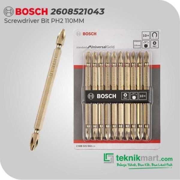BOSCH DOUBLE ENDED SCREWDRIVER BITS GOLD PH2 110MM (10 PCS)