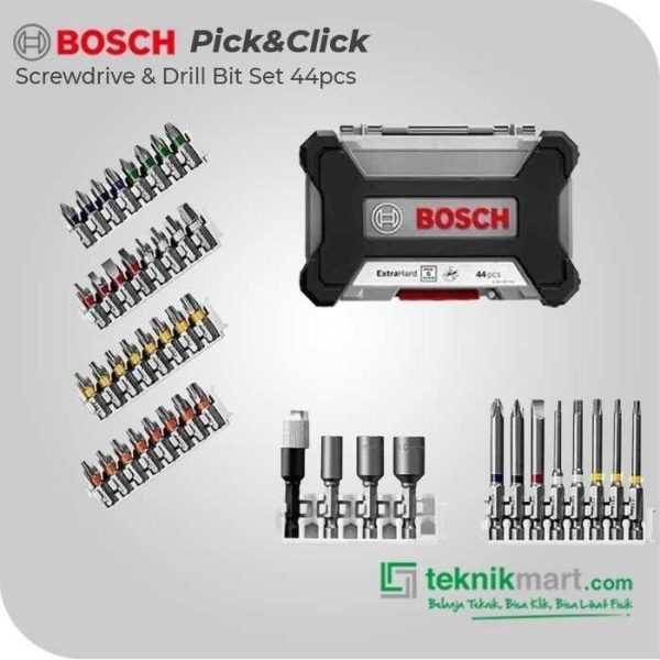 BOSCH 44 PCS PICK&CLICK EXTRA HARD DRILL AND DRIVE MIXED SET