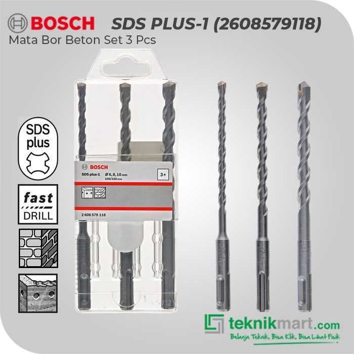 BOSCH SDS PLUS-1 HAMMER DRILL BIT SET 3PCS (6,8,10MM)
