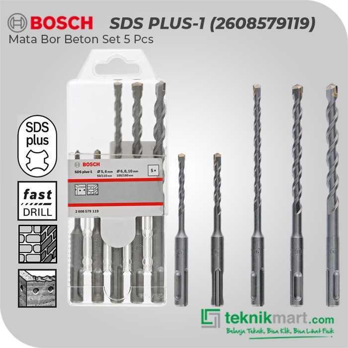 BOSCH SDS PLUS-1 HAMMER DRILL BIT SET 5PCS (5,6,6,8,10MM)