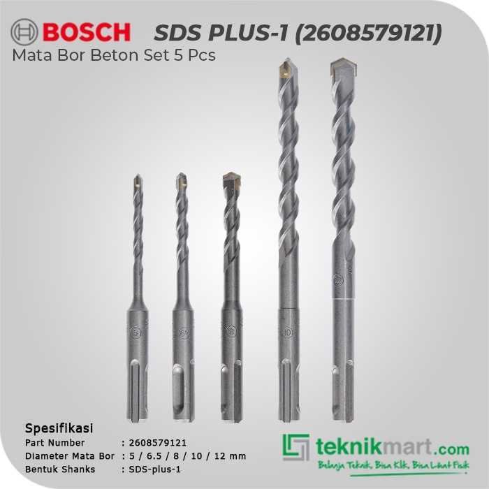 BOSCH SDS PLUS-1 HAMMER DRILL BIT SET 5PCS (5,6.5,8,10,12MM) - Image 2