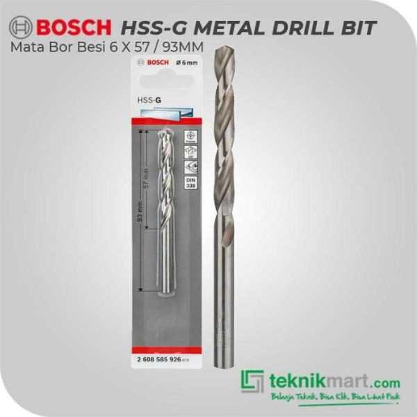 BOSCH HSS-G METAL DRILL BIT 6 X 57 / 93 MM