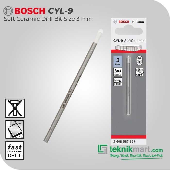 BOSCH CYL-9 SOFT CERAMIC TILE DRILL BIT 3X70MM
