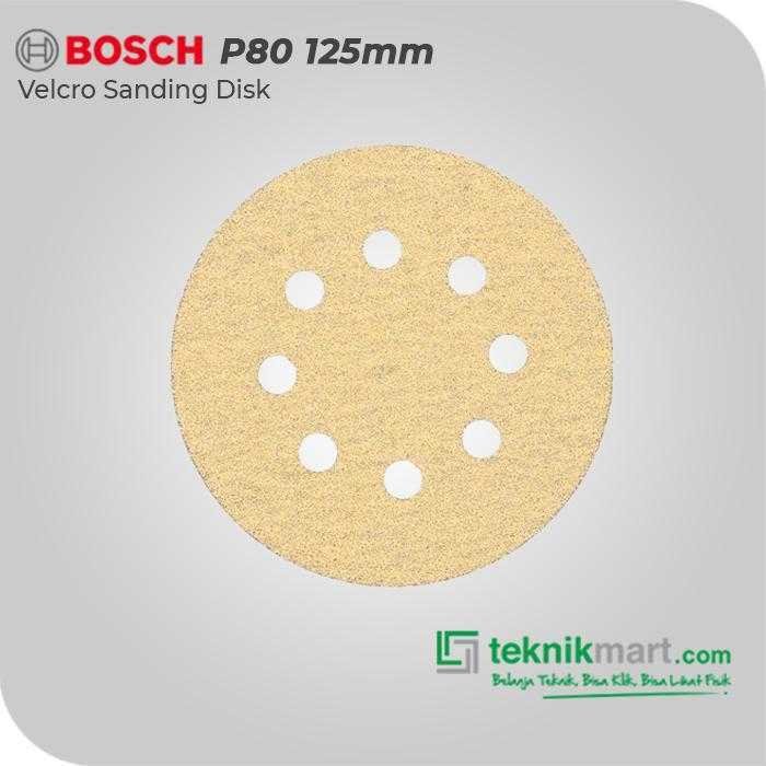 BOSCH P80 VELCRO SANDING DISC 8 HOLES 125MM