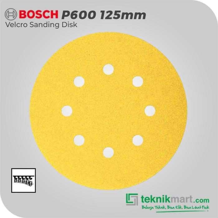 BOSCH P600 VELCRO SANDING DISC 8 HOLES 125MM