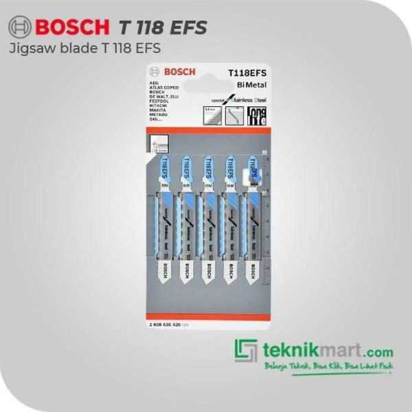 BOSCH T 118 EFS JIGSAW BLADE BASIC FOR INOX / STAINLESS STEEL 83MM (5 PCS)