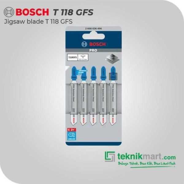 BOSCH T 118 GFS JIGSAW BLADE BASIC FOR INOX / STAINLESS STEEL 83MM (5 PCS)