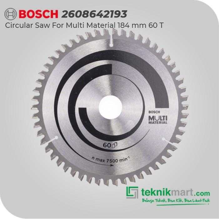 BOSCH CIRCULAR SAW BLADES FOR MULTI MATERIAL 184X20/16/5/8"X2MM 60T