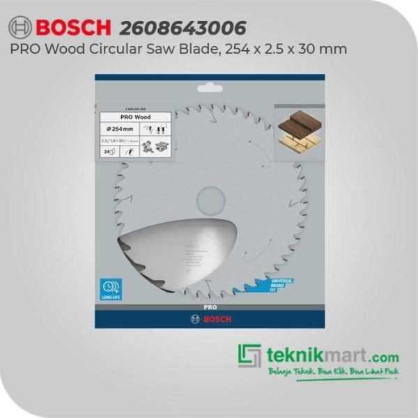BOSCH CIRCULAR SAW BLADES EXPERT FOR WOOD 254X30/25.4/25X2,5MM 24T