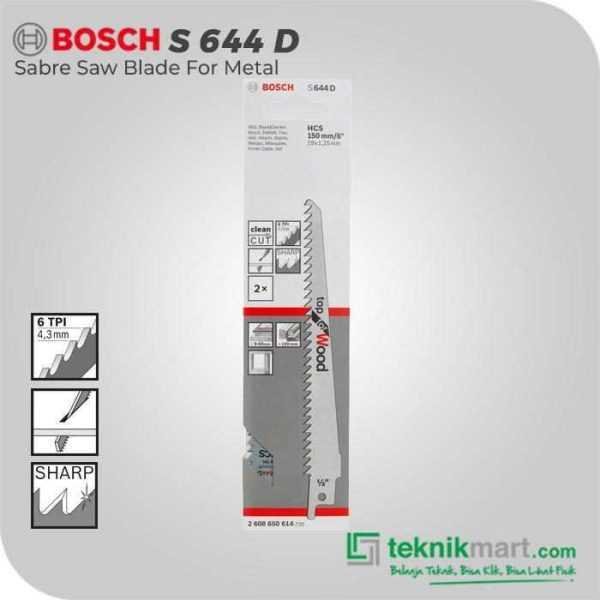 BOSCH S 644 D SABRE SAW BLADE TOP FOR WOOD 150MM / 6" (2 PCS)