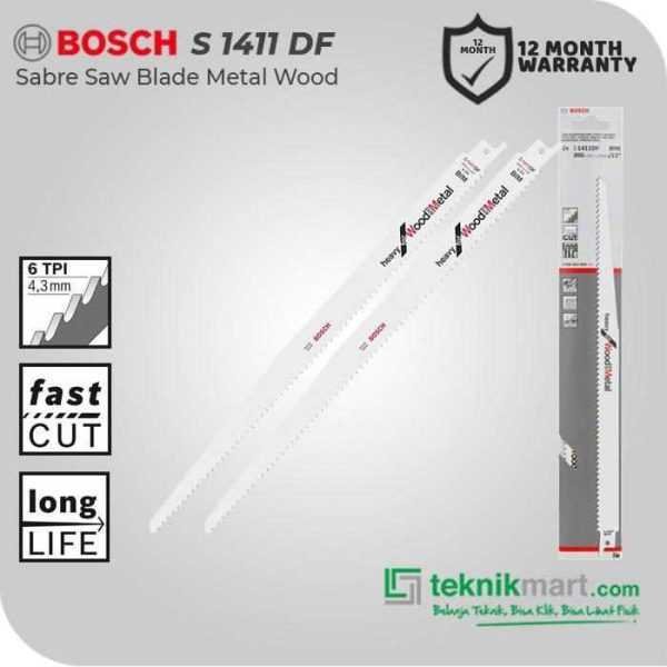 BOSCH S1411DF SABRE SAW BLADE HEAVY FOR WOOD & METAL 300MM (2 PCS)