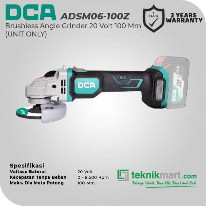 DCA ADSM06-100Z BRUSHLESS ANGLE GRINDER 20VOLT 100MM (UNIT ONLY) - Image 2