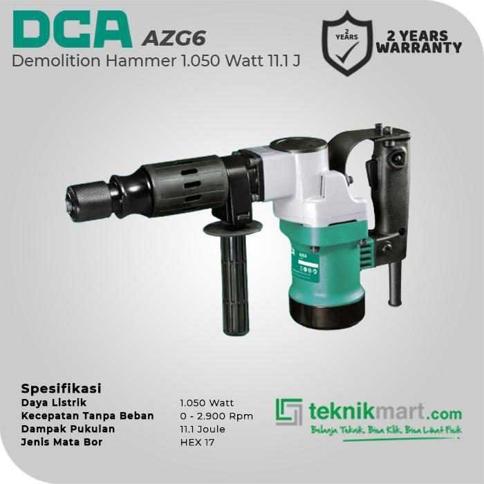 DCA AZG6 DEMOLITION HAMMER 1050WATT 11.1JOULE (HEX 17) - Image 2