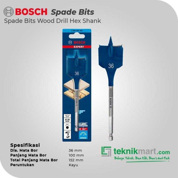 BOSCH SPADE BITS (SELF CUT SPEED) WOOD DRILL BITS 36X152MM HEX SHANK - Image 2