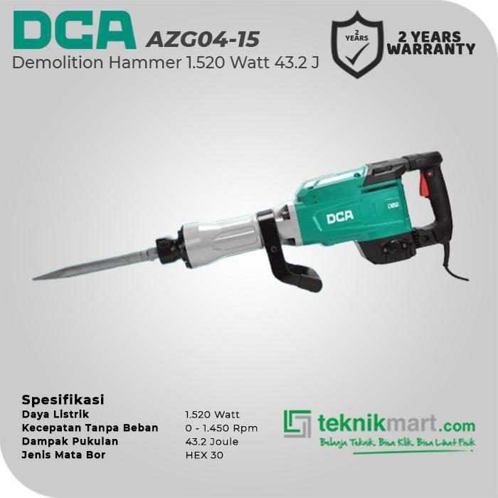 DCA AZG04-15S DEMOLITION HAMMER 1520WATT HEX 30 - Image 2