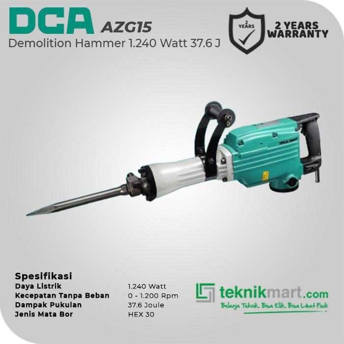 DCA AZG15 DEMOLITION HAMMER 1240WATT 37.6JOULE (HEX 30) - Image 2