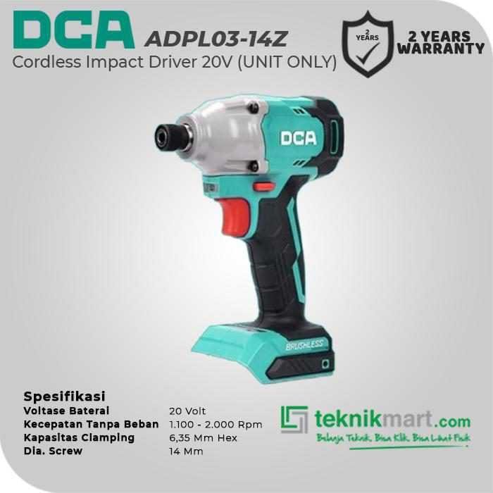 DCA ADPL03-14Z BRUSHLESS IMPACT DRIVER 20VOLT (UNIT ONLY) - Image 2