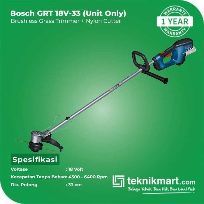 BOSCH GRT 18V-33 BRUSHLESS GRASS TRIMMER 18V WITH NYLON BLADES (UNIT ONLY) - Image 2