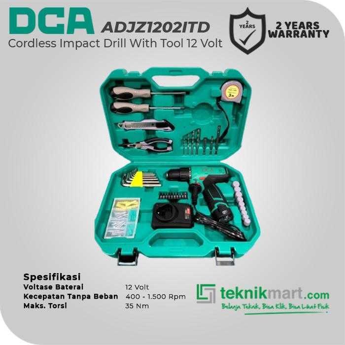 DCA ADJZ1202ITD CORDLESS IMPACT DRILL WITH TOOL 12VOLT 10MM (1X BATT, 1X CHARGER, CASE) - Image 2
