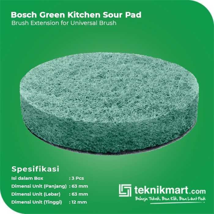 BOSCH POWER SCRUBBER GREEN KITCHEN SOUR PAD X3 FOR UNI-BRUSH - Image 2