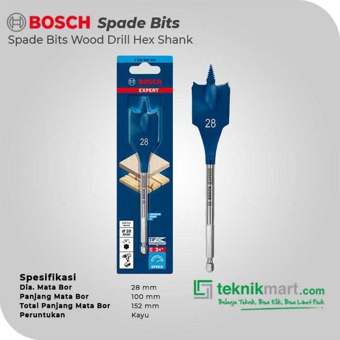 BOSCH SPADE BITS (SELF CUT SPEED) WOOD DRILL BITS 28X152MM HEX SHANK - Image 2