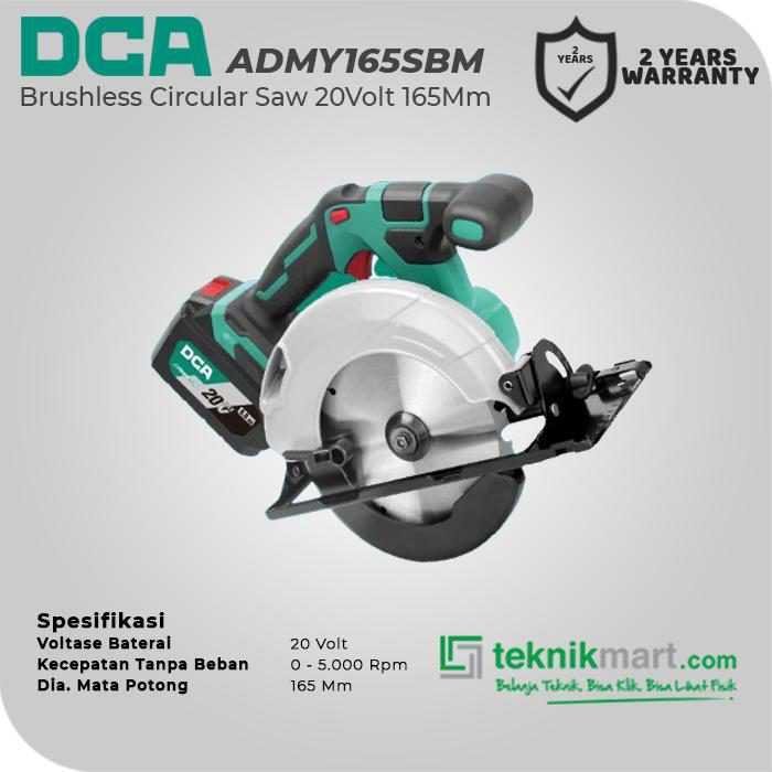 DCA ADMY165SBM BRUSHLESS CIRCULAR SAW 20VOLT 165MM (2X BATT, 1X CHARGER, CASE) - Image 2