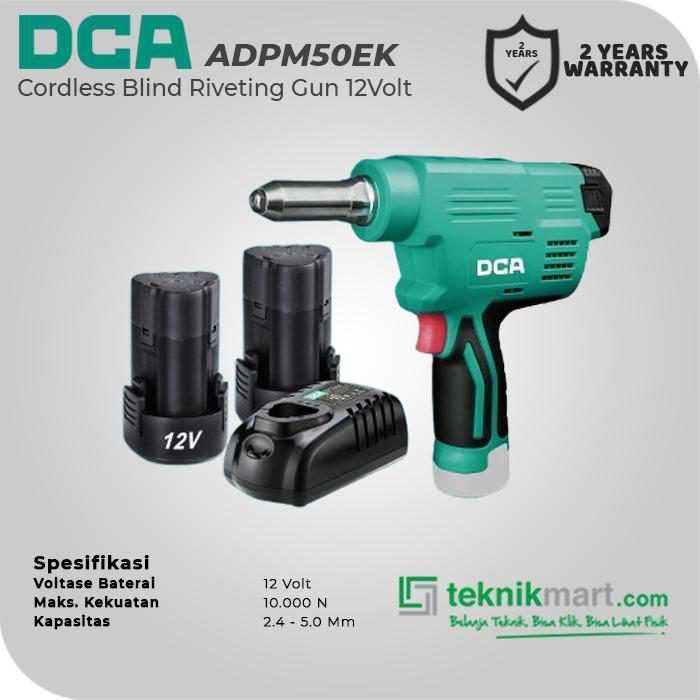 DCA ADPM50EK CORDLESS BLIND RIVETING GUN 12VOLT 50MM (2X BATT 2.0AH, 1X CHARGER) - Image 3