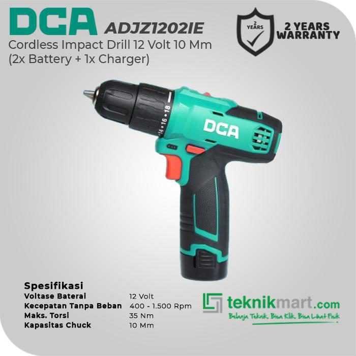 DCA ADJZ1202IE CORDLESS IMPACT DRILL 12VOLT 10 MM (2X BATT, 1X CHARGER, CASE) - Image 2