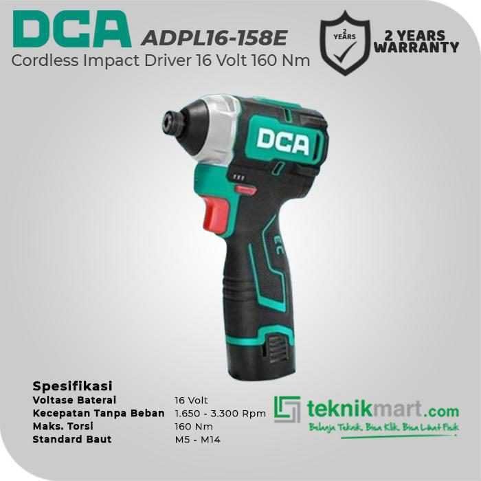 DCA ADPL16-158E CORDLESS IMPACT DRIVER 16VOLT (2X BATT, 1X CHARGER, CASE) - Image 2