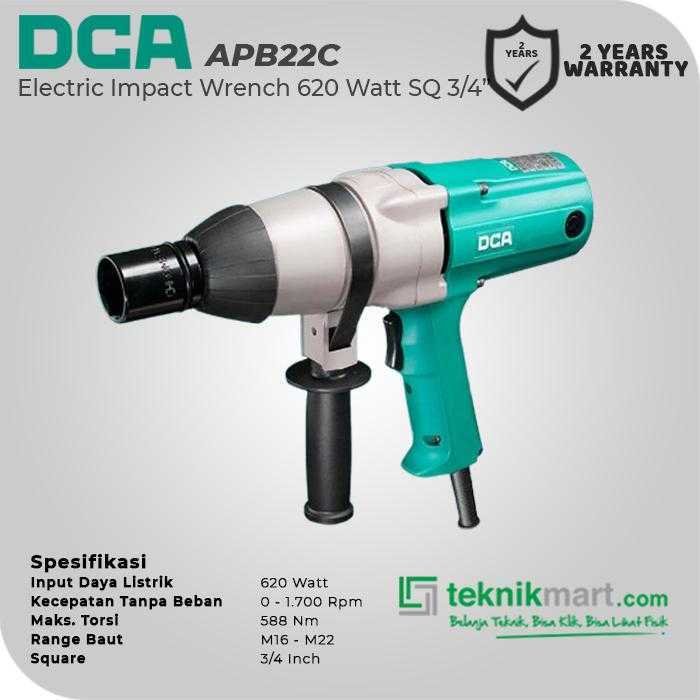 DCA APB22C ELECTRIC IMPACT WRENCH 620WATT SQ 3/4INCH 588NM - Image 2