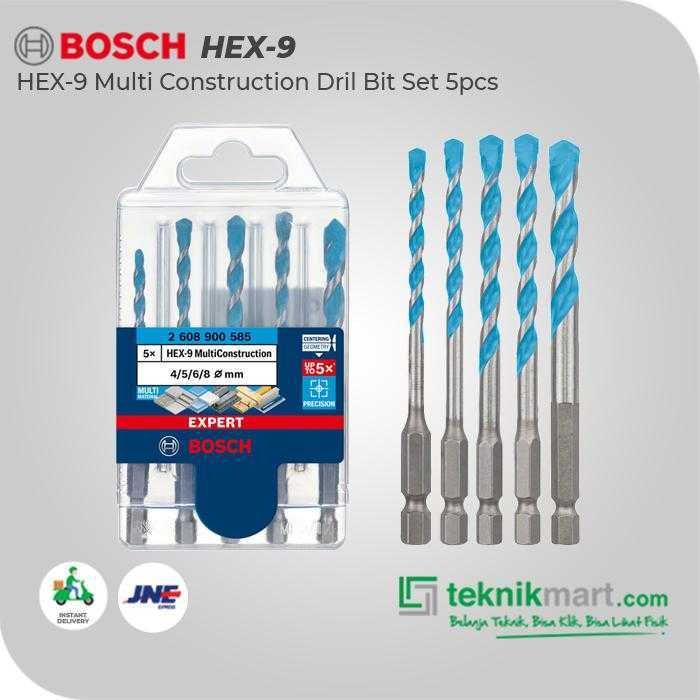 BOSCH HEX-9 MULTI CONSTRUCTION DRIL BITS SET 5PCS (4, 5, 6, 6, 8 MM) - (SHANK HEXAGON) - Image 3
