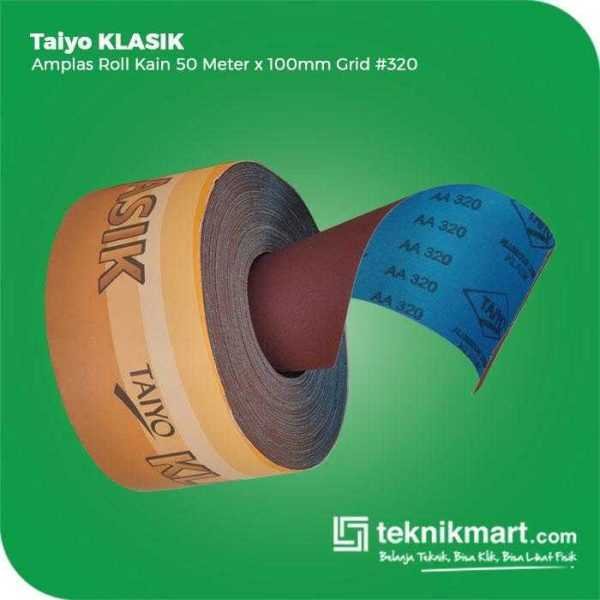 TAIYO KLASIK AMPLAS ROLL KAIN GRID #320 50 METER X 100 MM